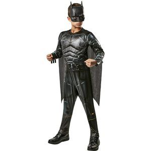 Boys Child THE BATMAN Muscle Chest Costume Size Medium 8 NWT jumpsuit Cape Mask